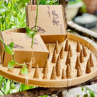 Trầm Hương Xông Nhà,Nụ Trầm Hương Ngược Khói Cao Cấp Nhiều Khói Hình Tháp Chóp Thơm Lâu Hương Ngọc Am