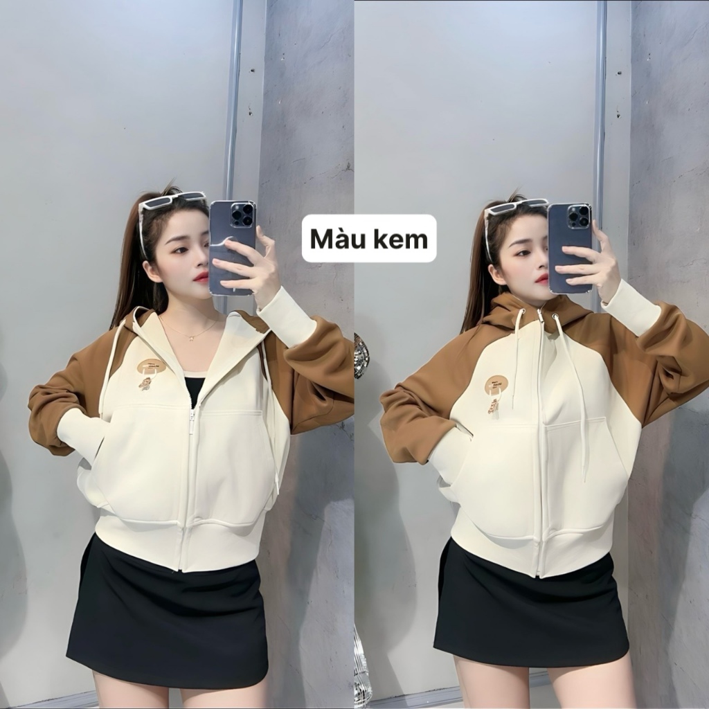 Áo Khoác Chống Năng Nón To Hoạ Tiết Chữ