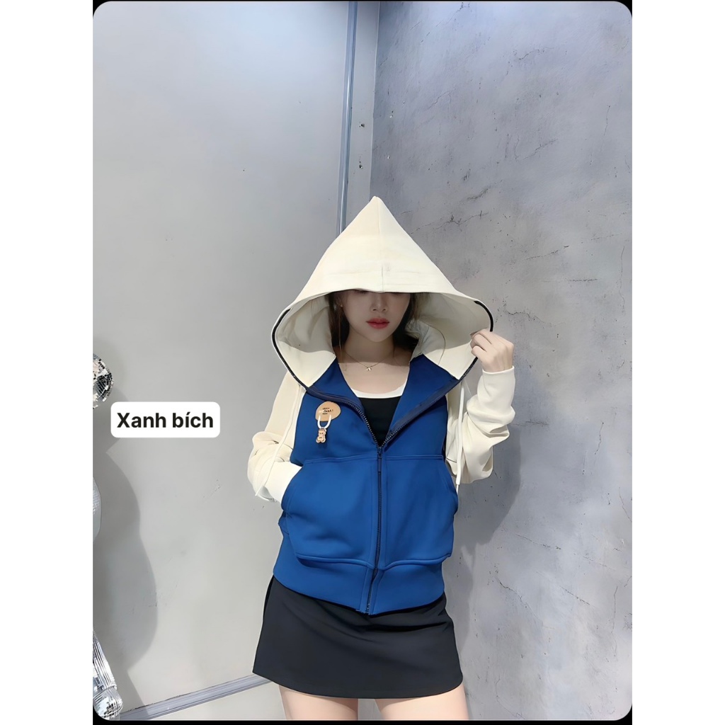 Áo Khoác Chống Năng Nón To Hoạ Tiết Chữ