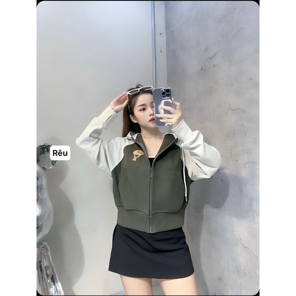 Áo Khoác Chống Năng Nón To Hoạ Tiết Chữ