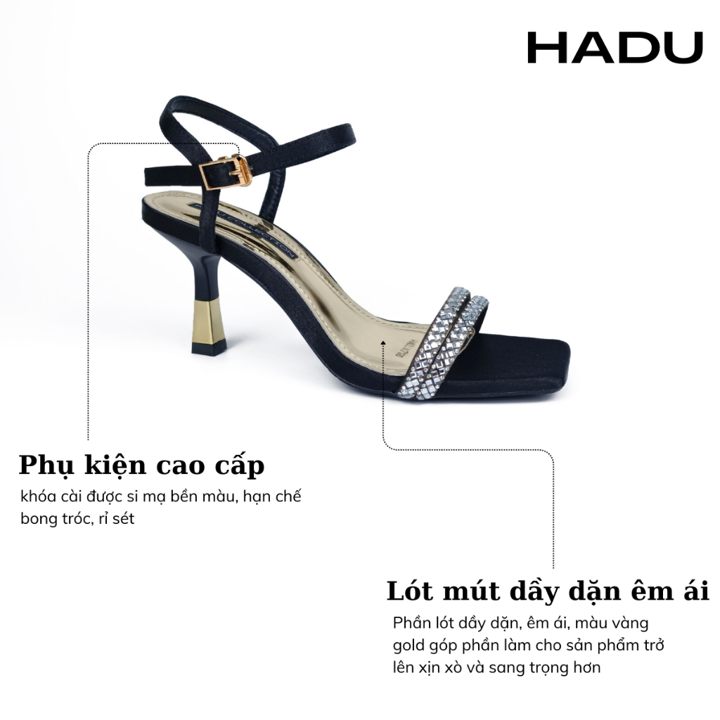 Giày Sandal 7P Quai Đôi Đính Đá HADU M7120 Hàng Cao Cấp, Bảo Hành 24T