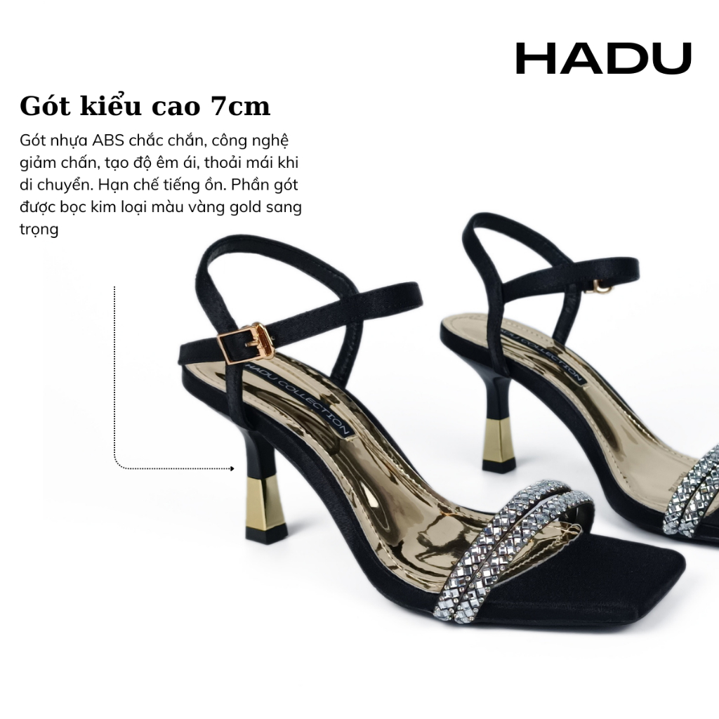 Giày Sandal 7P Quai Đôi Đính Đá HADU M7120 Hàng Cao Cấp, Bảo Hành 24T