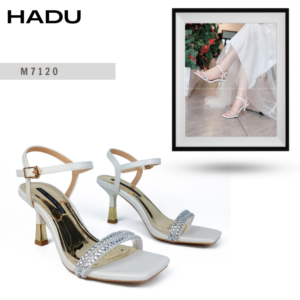 Giày Sandal 7P Quai Đôi Đính Đá HADU M7120 Hàng Cao Cấp, Bảo Hành 24T
