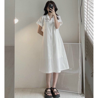 [AN MỘC] Sét váy sơ mi cài khuy dáng A kèm váy hai dây cho nữ