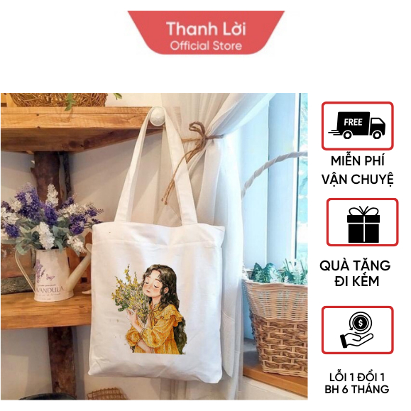 Túi tote cô gái chất liệu vải bố , vải canvas TL nhiều mẫu mã khách lựa chọn , phong cách basic cho cả nam và nữ