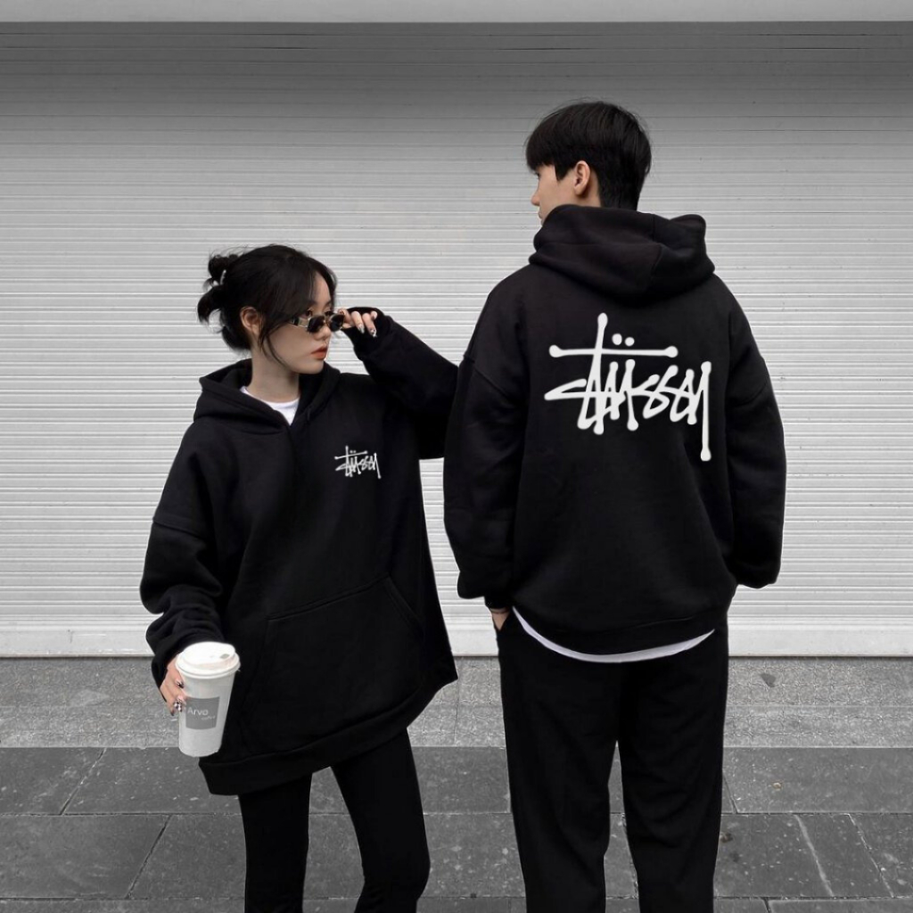 Áo Hoodie Stussy Nỉ Bông Unisex Localbrand Dáng Rộng Tay Phồng Mũ To 2 Lớp Cực Chất | BigBuy360 - bigbuy360.vn