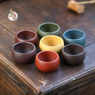 Chén Tử Sa [ HOÀNG ĐAN TEA ] Uống Pha Trà Đạo Món Đồ Dụng Cụ Ấm Chén Chè Bằng Gốm Sứ Màu Vàng Xanh Đen Nâu