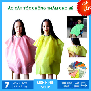 Áo choàng cắt tóc trẻ em chống thấm nước nhiều màu.Lion King.