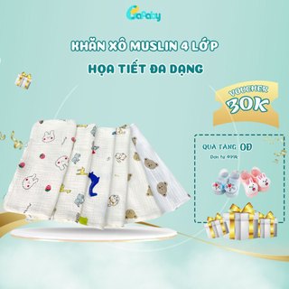 Khăn Xô Sữa Muslin Cho Bé Sơ Sinh 4 lớp Mềm mại An Toàn Cho Bé - 330