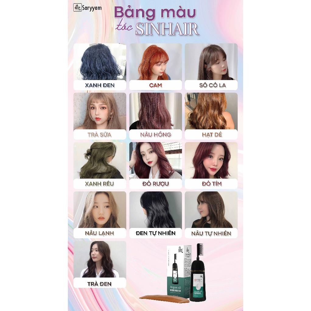 Dầu gội đổi màu tóc Nâu trà sữa | Gội là đổi màu | Dầu gội Sin Hair|Đổi màu sinhair