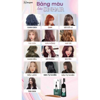 Dầu gội đổi màu tóc Nâu trà sữa | Gội là đổi màu | Dầu gội Sin Hair|Đổi màu sinhair