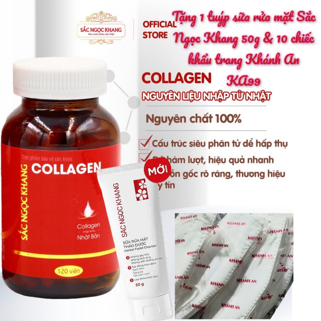 viên uống collagen Sắc Ngọc Khang (hộp 120v), bí quyết trẻ đẹp