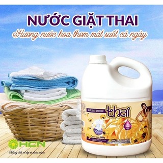 Nước Giặt Sinh Học THAI vàng can 3,6L, Khử Mùi Hiệu Quả, Can 3L
