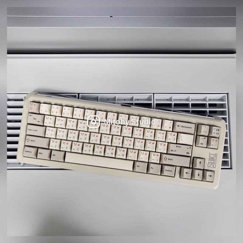 Keycap Retro English Cherry profile PBT dyesub bàn phím cơ Retro Japan Russia Emoji - Mitoby Studio