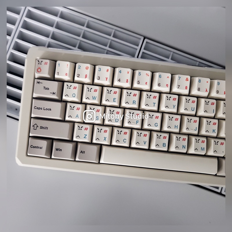 Keycap Retro English Cherry profile PBT dyesub bàn phím cơ Retro Japan Russia Emoji - Mitoby Studio