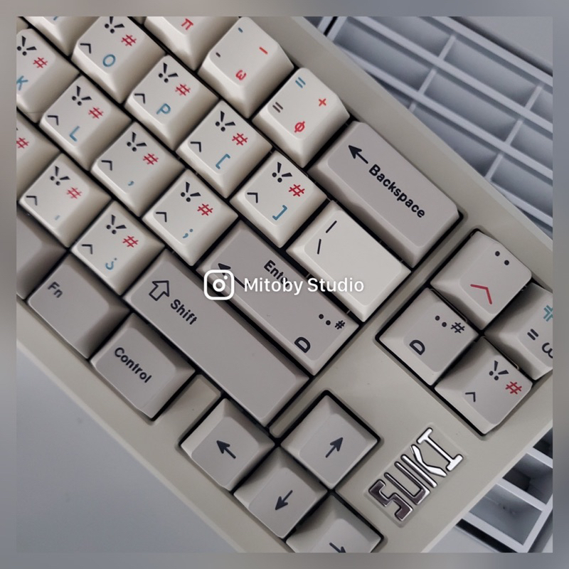 Keycap Retro English Cherry profile PBT dyesub bàn phím cơ Retro Japan Russia Emoji - Mitoby Studio