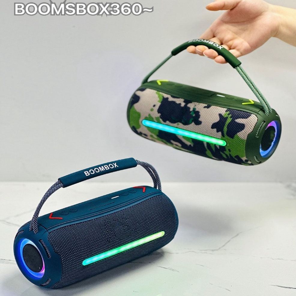 Loa Bluetooth BoomBox360 Phiên Bản Mới 2023, Loa Không Dây Có Đèn Led, Âm Thanh Bass Căng, Công Suất 20w, Pin Trâu