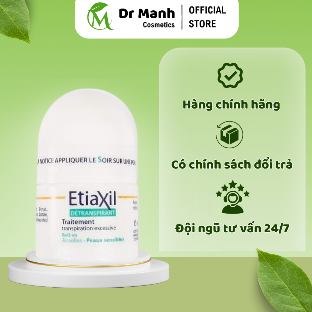 Lăn khử mùi Etiaxil, Lăn khử mùi vùng nách, Hỗ trợ giảm tiết mồ hôi, Khử mùi hôi cơ thể - 15ml - Dr 