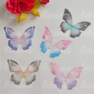 Cánh bướm voan trong suốt trang trí handmade kích thước 10cm