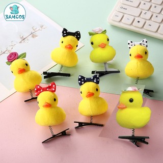 Kẹp tóc Vịt vàng đeo nơ, đội mũ, bông hoa cho bé gái dễ thương thời trang cute Hàn Quốc SamCos
