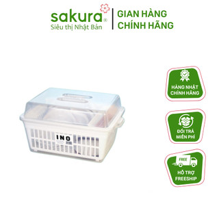 Rổ úp bát đĩa có nắp Inomata - Hàng nội địa Nhật Bản
