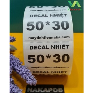 Giấy in tem trà sữa 50x30 - decal nhiệt 50x30 dán ly trà sữa 35x50 tem mã vạch 30*50 dán cốc in toping