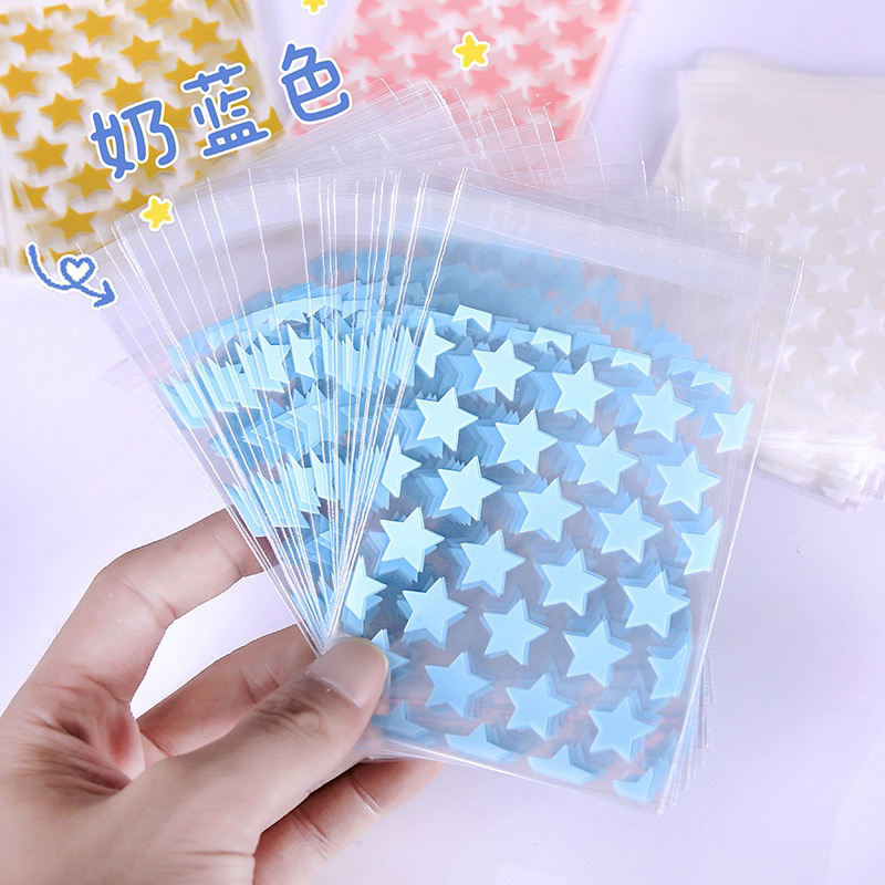Túi Bóng Kính Ngôi Sao Set 50 Túi Họa Tiết Trong suốt