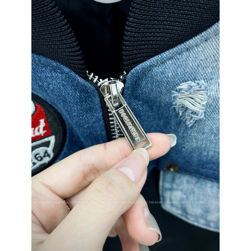 ✅New✅ Áo Khoác D.S.Q  Gió Dày Dặn Phối Vai Bò , In Thêu Tỉ Mỉ