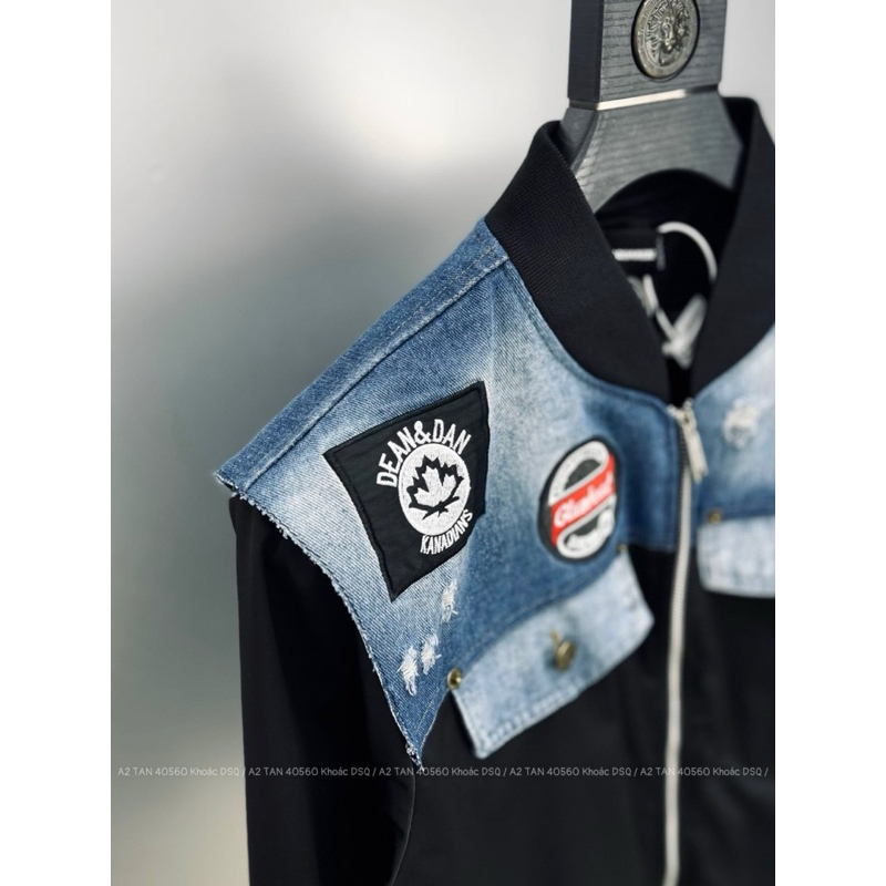 ✅New✅ Áo Khoác D.S.Q  Gió Dày Dặn Phối Vai Bò , In Thêu Tỉ Mỉ