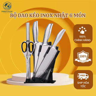 Bộ dao nhà bếp lúa mạch EMBER 6 món kháng khuẩn tiện dụng_D6M