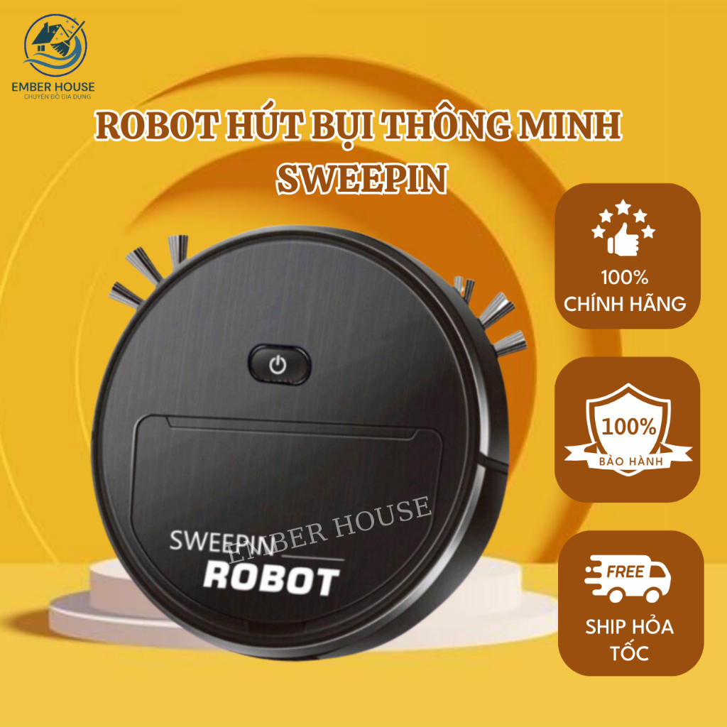 Robot Hút Bụi Lau Nhà EMBER Thông Minh Đa Chức Năng Siêu Sạch Giá Rẻ