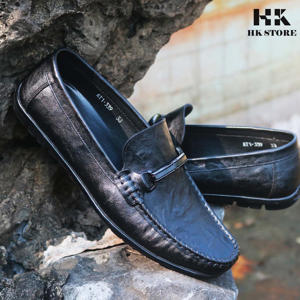 Giày lười nam da bò NaPan nhập khẩu đế khâu chắc chắn - hàng cao cấp êm chân mềm mại dễ sử dụng gm02