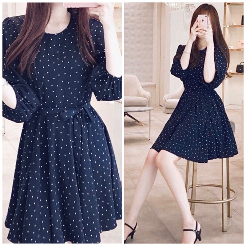 Đầm bi xanh tay lỡ, váy công chúa xuongvnxk vnxk (kèm hình thật)