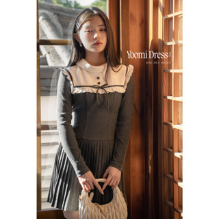 JOIE DES ROSES - Váy len gân ghi Yoomi Dress