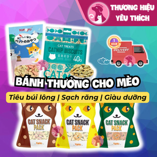 [Mã PET20K giảm 20K đơn 250K] (SALE LỚN) Bánh quy Cat Snack Pack Yaho, Funny & Catnip hình cá - Bữa ăn nhẹ cho mèo 100gg