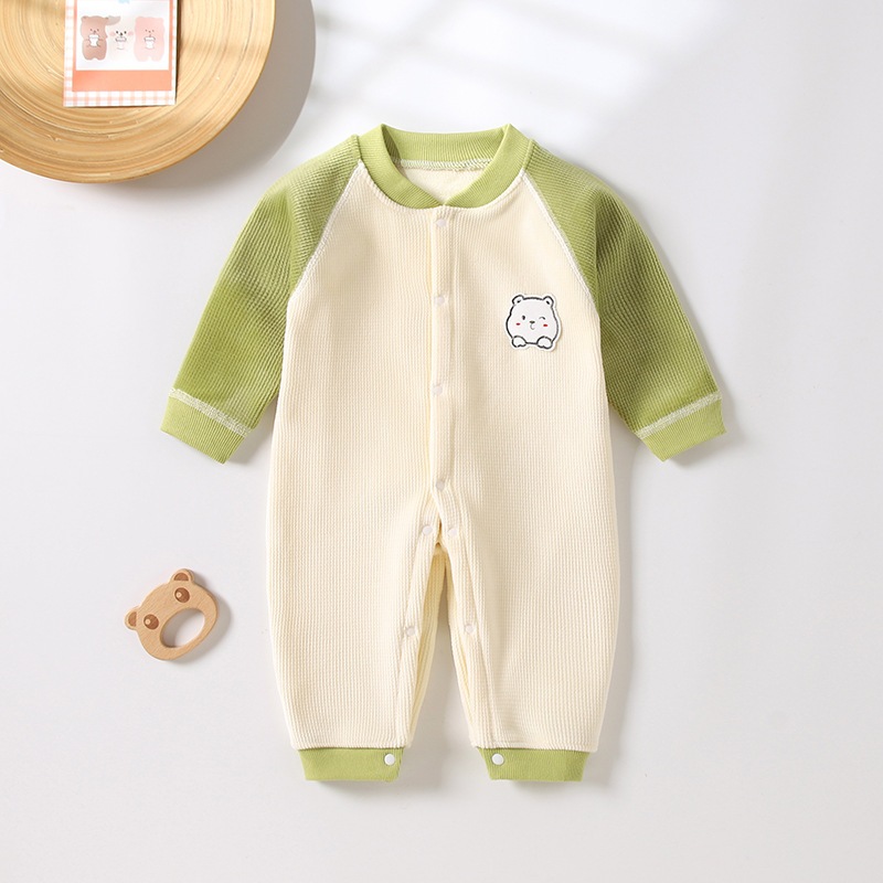 Body nhung lót nỉ Bodysuit liền thân dài tay hàng Quảng Châu xuất Hàn cho bé trai bé gái mặc thu đông SLN09