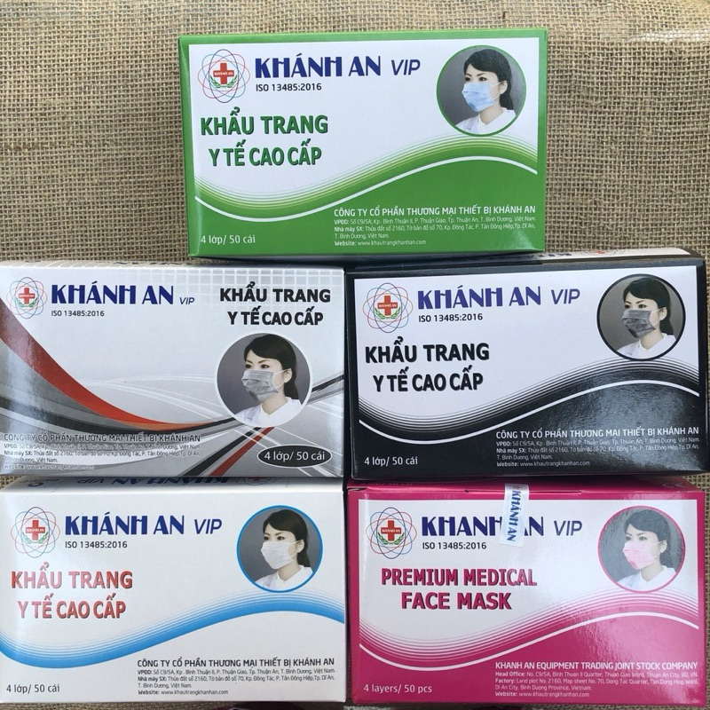 Khẩu trang y tế 4 lớp Khánh An Vip loại 1 hộp 50 cái