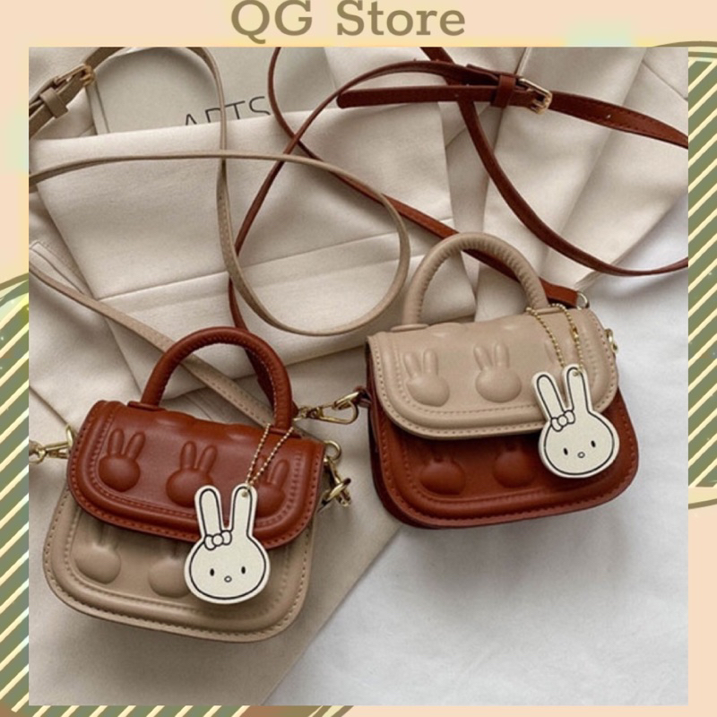 Túi Mini Túi Xách Nữ Đeo Chéo Hoạ Tiết Thỏ Dập Nổi Cute QG Store