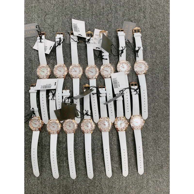 Đồng hồ nữ dây da Bulova 98P119 Diamond