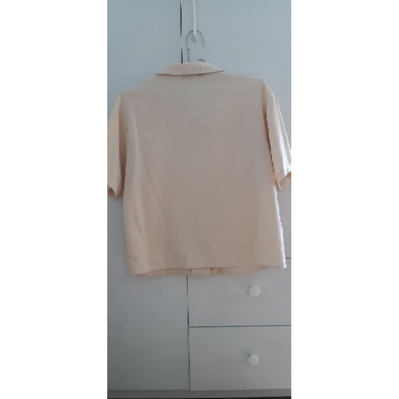 Pass áo sơ mi linen NaNa vnxk màu be kem size S