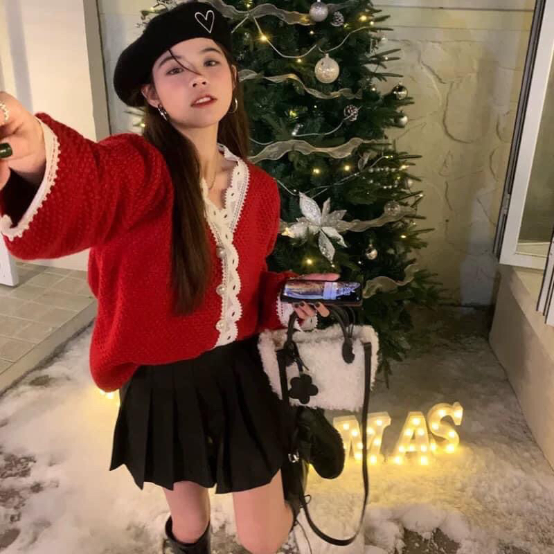 CARDIGAN HAI MÀU DÁNG TAY PHỒNG