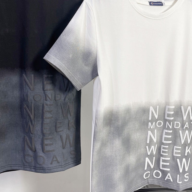 Áo Thun Cotton Nam Nữ Cọc Tay in thêu chữ CTTN