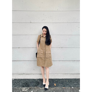Đầm Cargo Shirt nâu