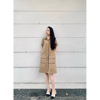 Đầm Cargo Shirt nâu