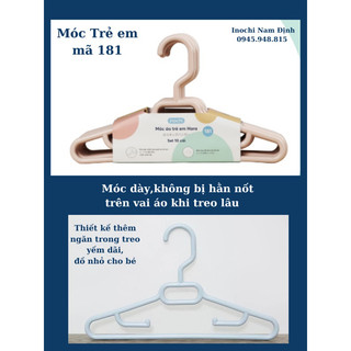 Set 10 móc treo quần áo trẻ em inochi mã 181