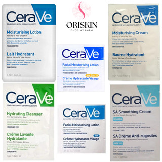 Sample Cerave Kem Dưỡng Ẩm, Sữa Dưỡng Ẩm, Sữa Rửa Mặt Các Loại