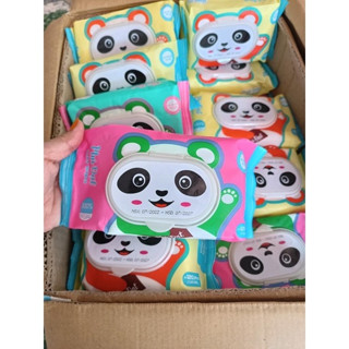  Thùng 32 gói khăn ướt gấu Phú Đạt không mùi không cồn an oàn cho bé 