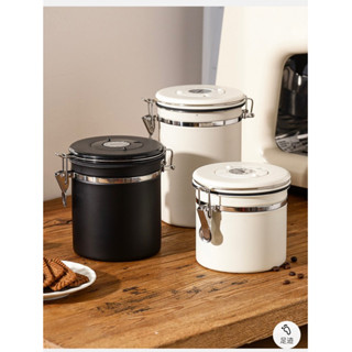  Hộp Đựng Cà Phê Chuyên Dụng Theo Dõi Ngày Lưu Van Xả CO2 Bảo Vệ Trà Hút Chân Không kèm Muỗng Thìa Inox 1500ML 1800ML 