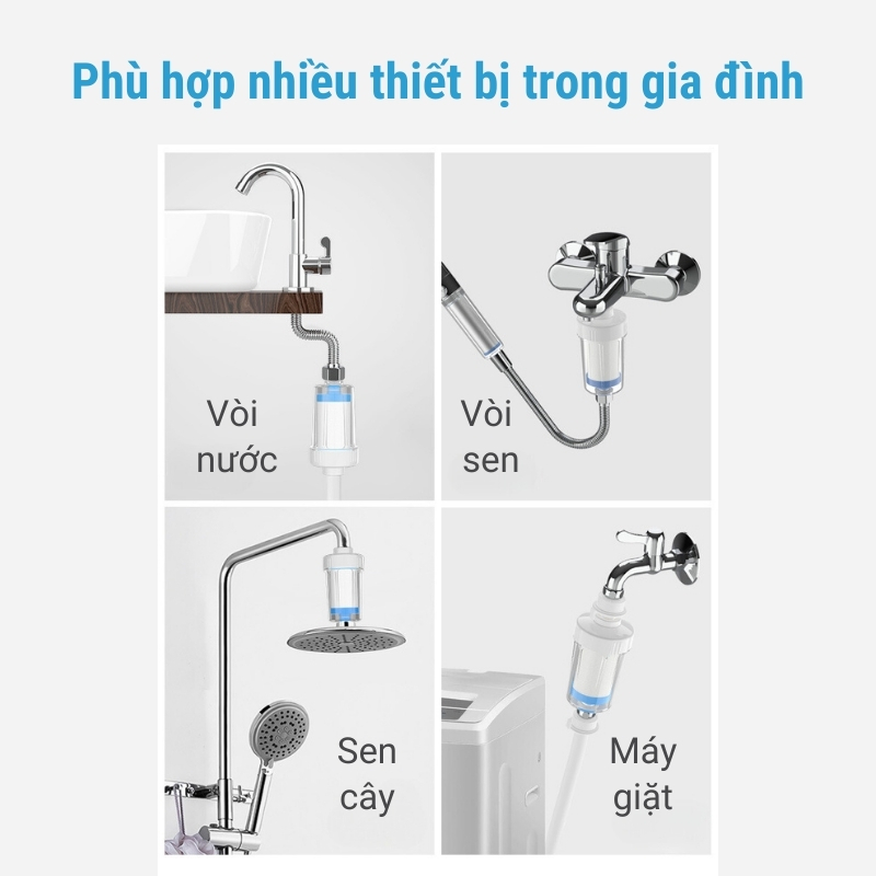Bộ lọc nước tại vòi đa năng vòi sen, vòi nước, máy giặt thế hệ mới Lumita