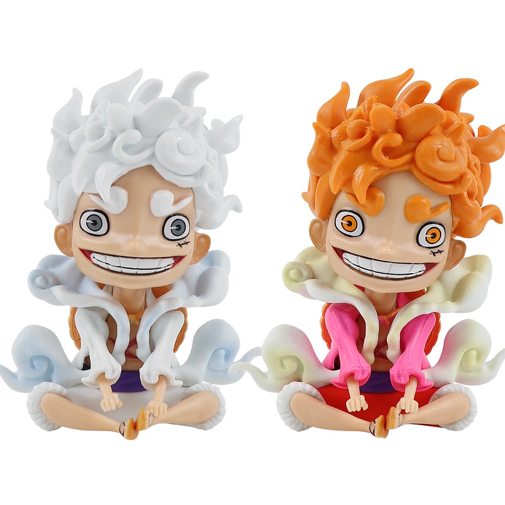 Mô Hình Luffy Ngồi Thần Mặt Trời Nika, 2 Phiên Bản Trắng Cam, Cao 12cm, Mô Hình Decor Trang Trí, Bộ Sưu Tập Nhân Vật